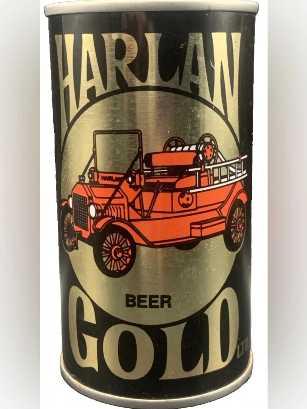 Vintage Beer Can Harlan Gold LTD Iowa State Fireman's Convention 1979 Tab Empty